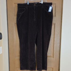 Women's Universal Thread High Rise-Wide Leg‎ Dark Brown Corduroy Trousers Sz 24